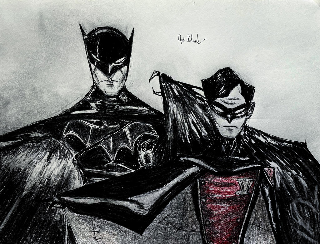 Batman and Robin in the art style of Gerard Way. by Kongzilla2010 on  DeviantArt