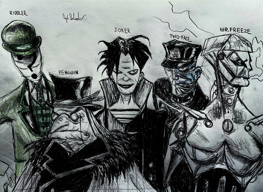 Batman Villains in the art style of Gerard Way. by Kongzilla2010 on  DeviantArt