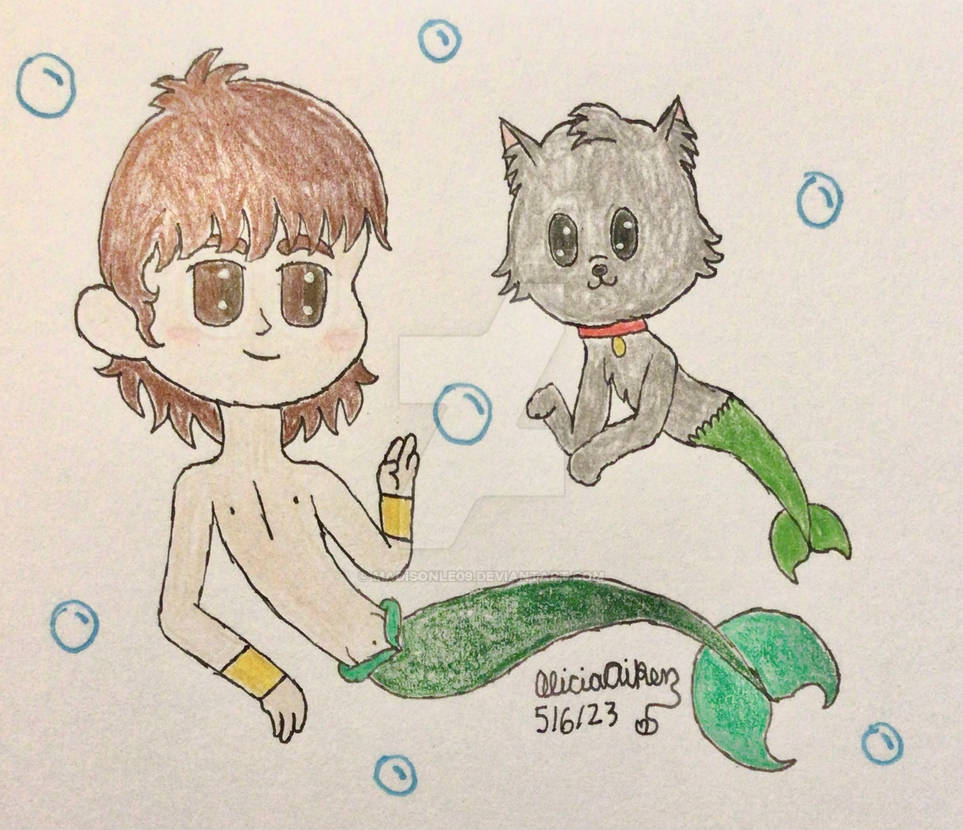 BluePumpYT: Merman Kai and Merkitty by madisonle09 on DeviantArt