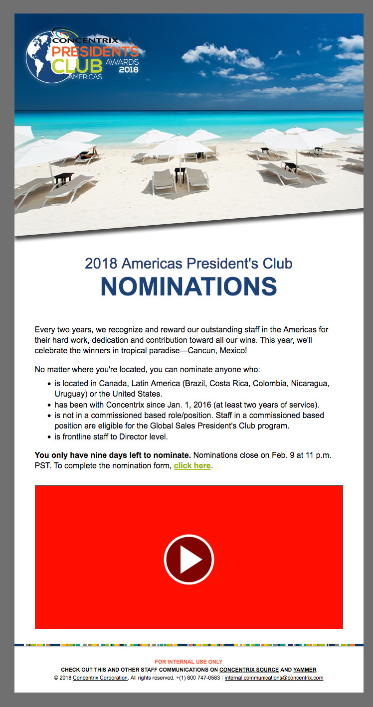Concentrix Presidents Club Email Template By Vikingjack On
