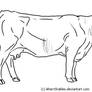 Old Hereford Cow line art