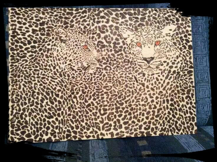 Leopards - Pyrography by Delegat-Mkd on DeviantArt