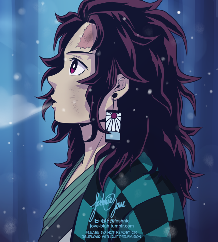 KNY - Long-haired Tanjiro by feshnie on DeviantArt