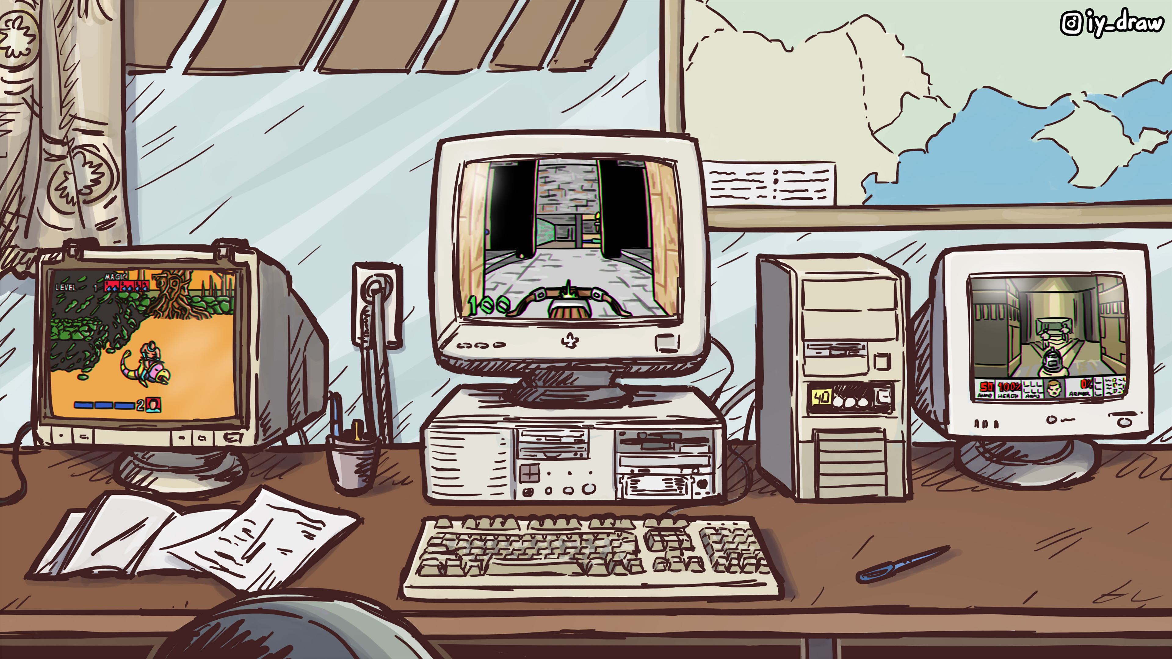 90s PC Gaming (no sprites 4K wallpaper) by iydraw on DeviantArt