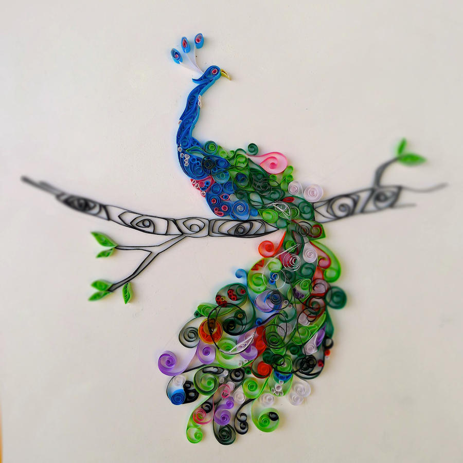 Quilled Peacock by pcanjjaxdcd