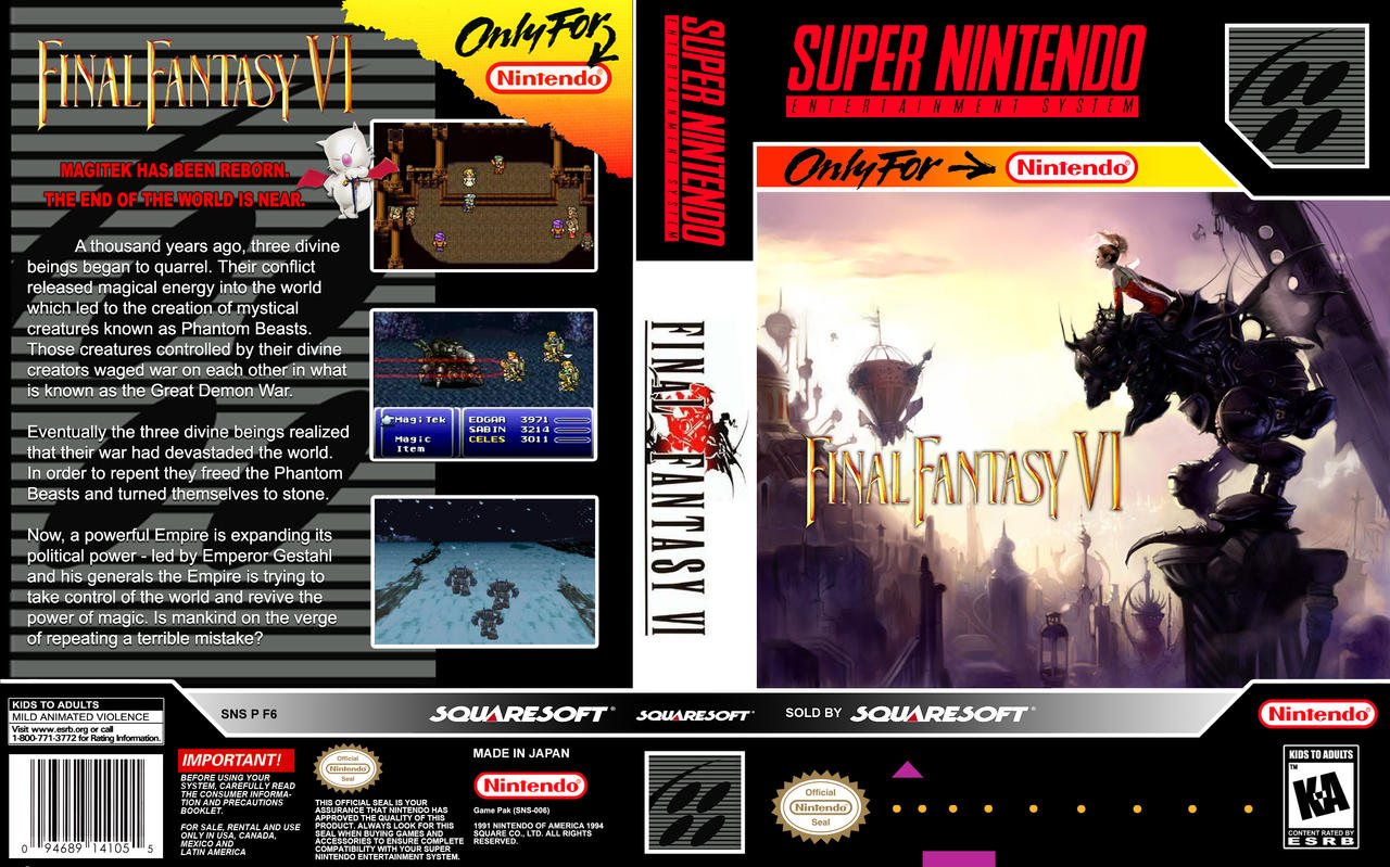 Final Fantasy VI SNES UGC Alternate Spine by clairedelune2501 on DeviantArt