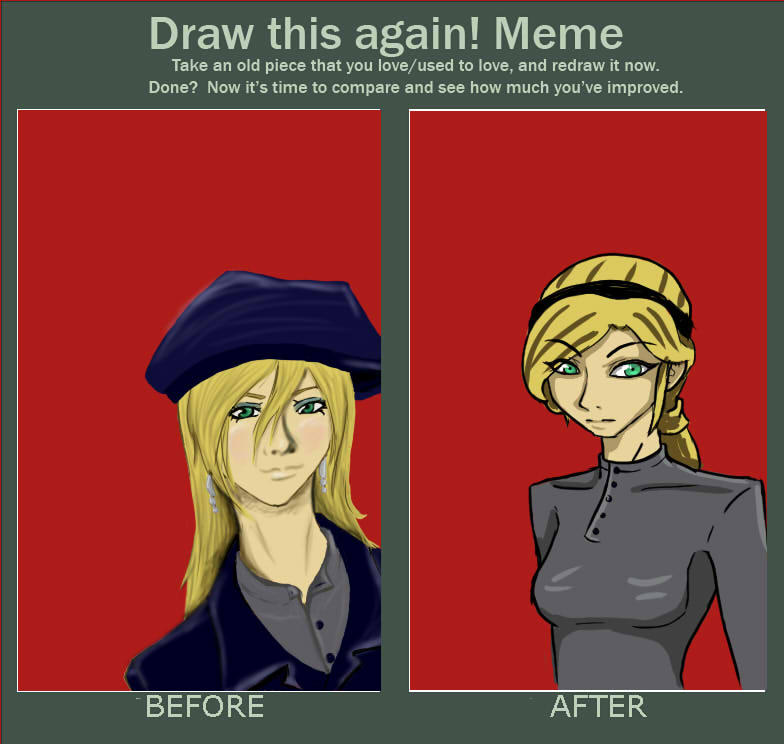 Before and After Meme of Aria by twitchglitch on DeviantArt