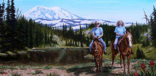 Horseback with Grandpa at Mt. Adams