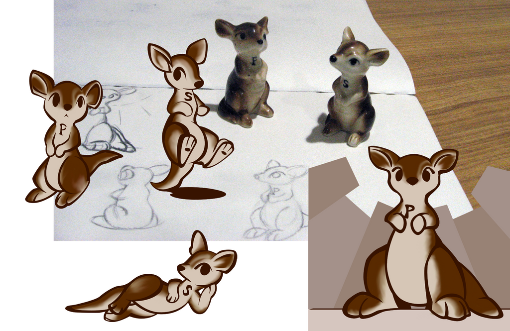 Salt and Pepper Kangaroos by hlavco on DeviantArt