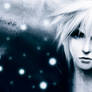 Final Fantasy: Cloud Strife in the Snow.