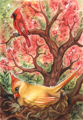 The Cardinal and his wife ACEO