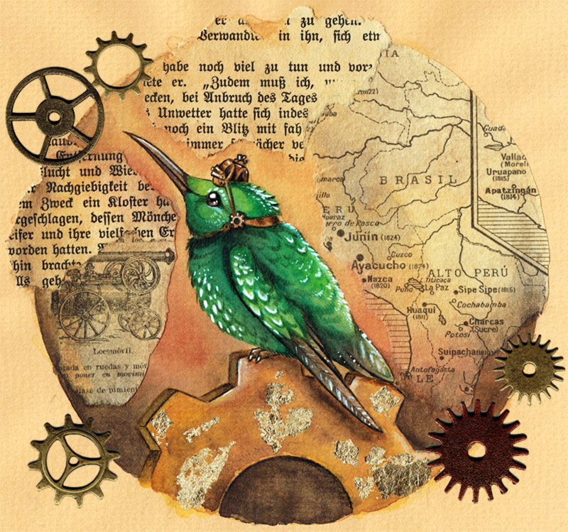 Steampunk hummingbird