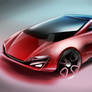 Red city car concept