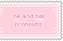 he // him pronouns stamp .