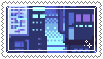 blue pixel city stamp . by memesking