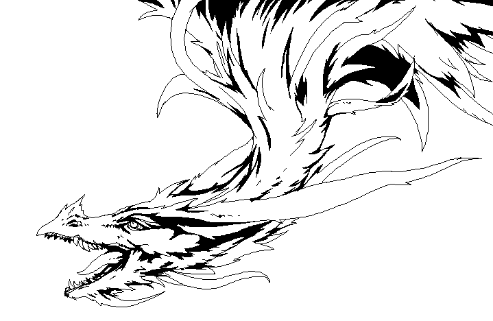ms paint dragon uncolored