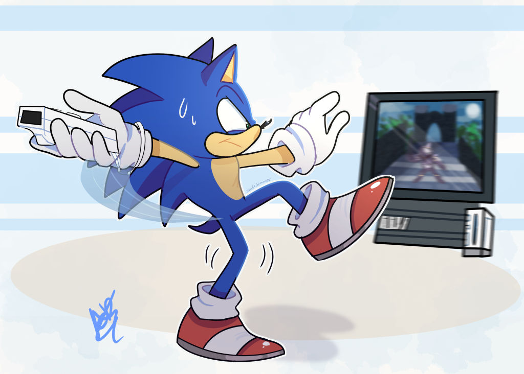 Sonic speed runs his own game by SwiftGlimmer on DeviantArt