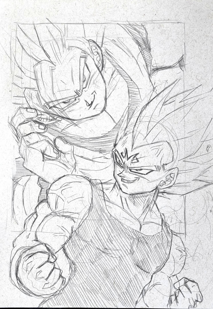 Goku vs Majin Vegeta (commission) by TheOneNimbus on DeviantArt