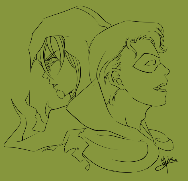 Piper and Trickster lineart