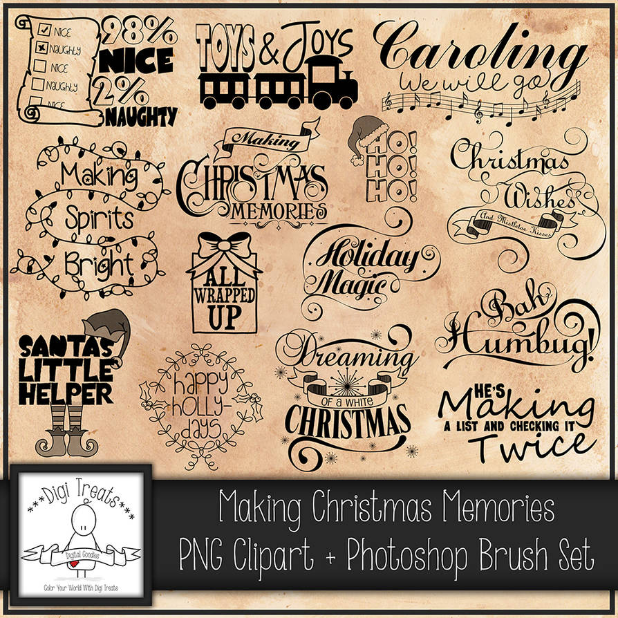 Download Christmas Memories Word Art Set Ps Brush Set By Digi Treats On Deviantart