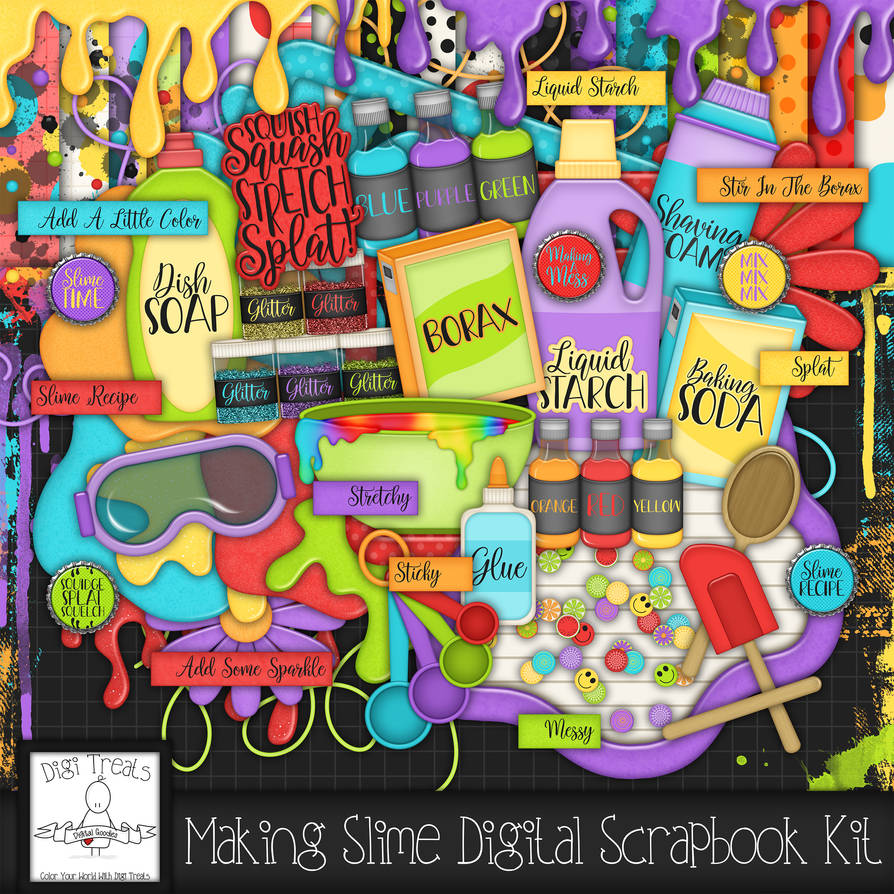 Digital Slime Digi Treats Making Slime digital scrapbook kit. by Digi--Treats on ...