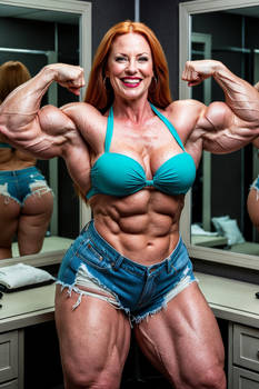 Default Digitally enhanced image of a muscular wom
