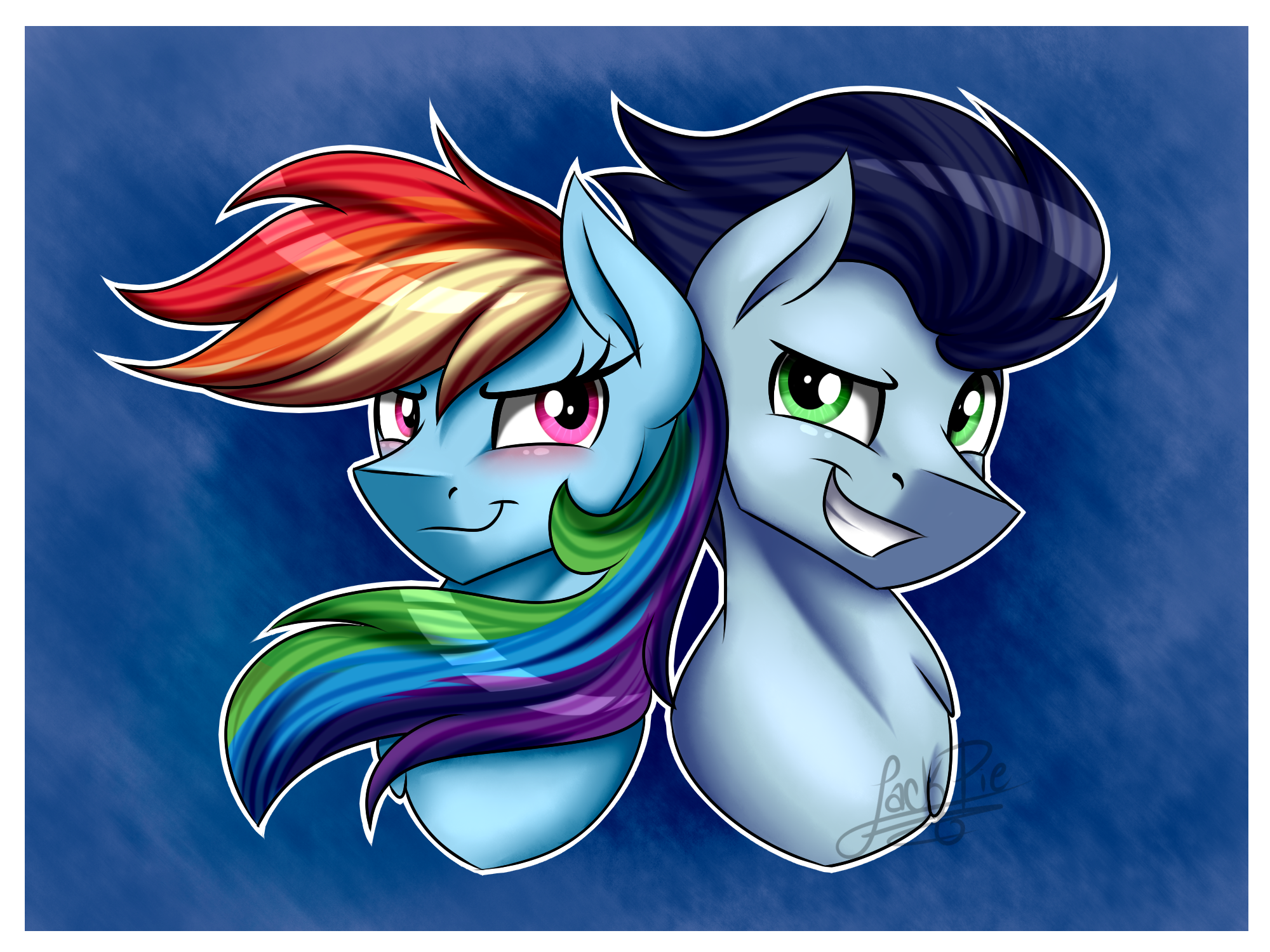 Rainbow Dash and Soarin [Re-draw]