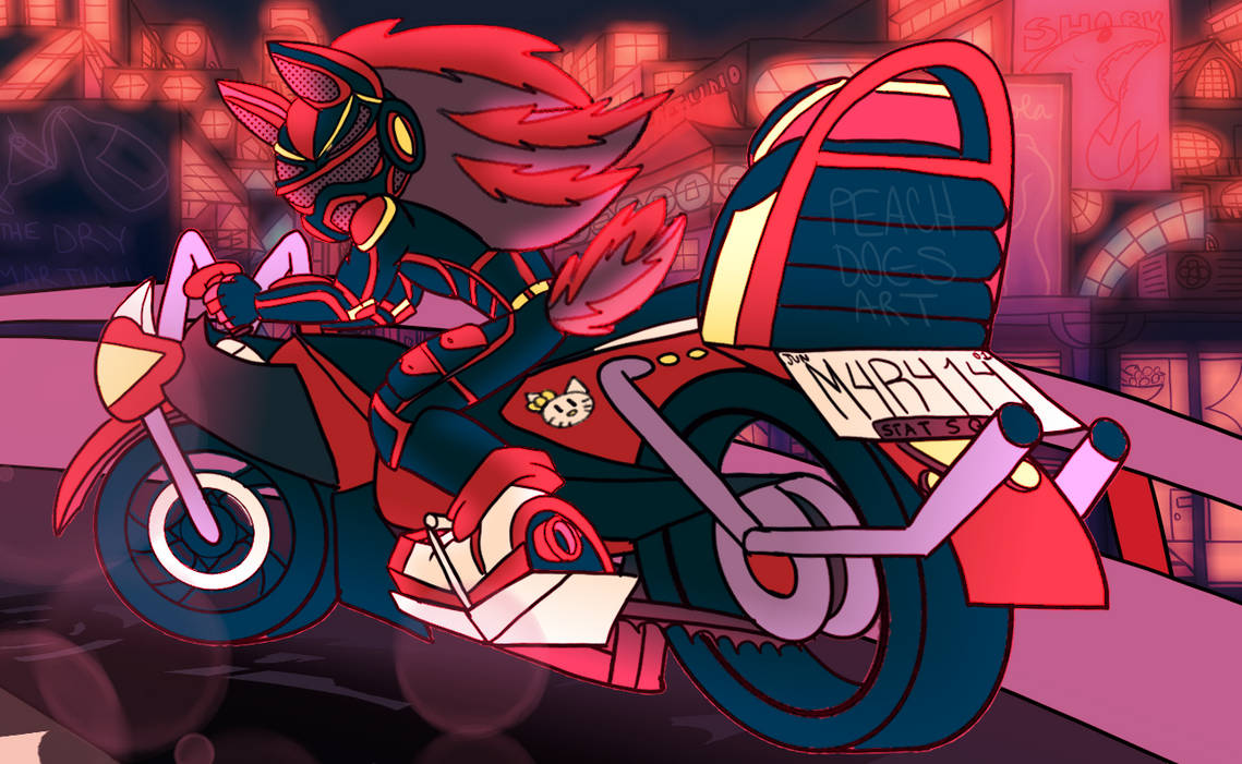 Shadow on a Motorcycle (Version 2) by peachdoesart on DeviantArt