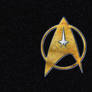 Star trek Symbol in Brass Silver and Black Granite