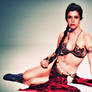 Carrie Fisher Slave Girl Princess VII Colourized