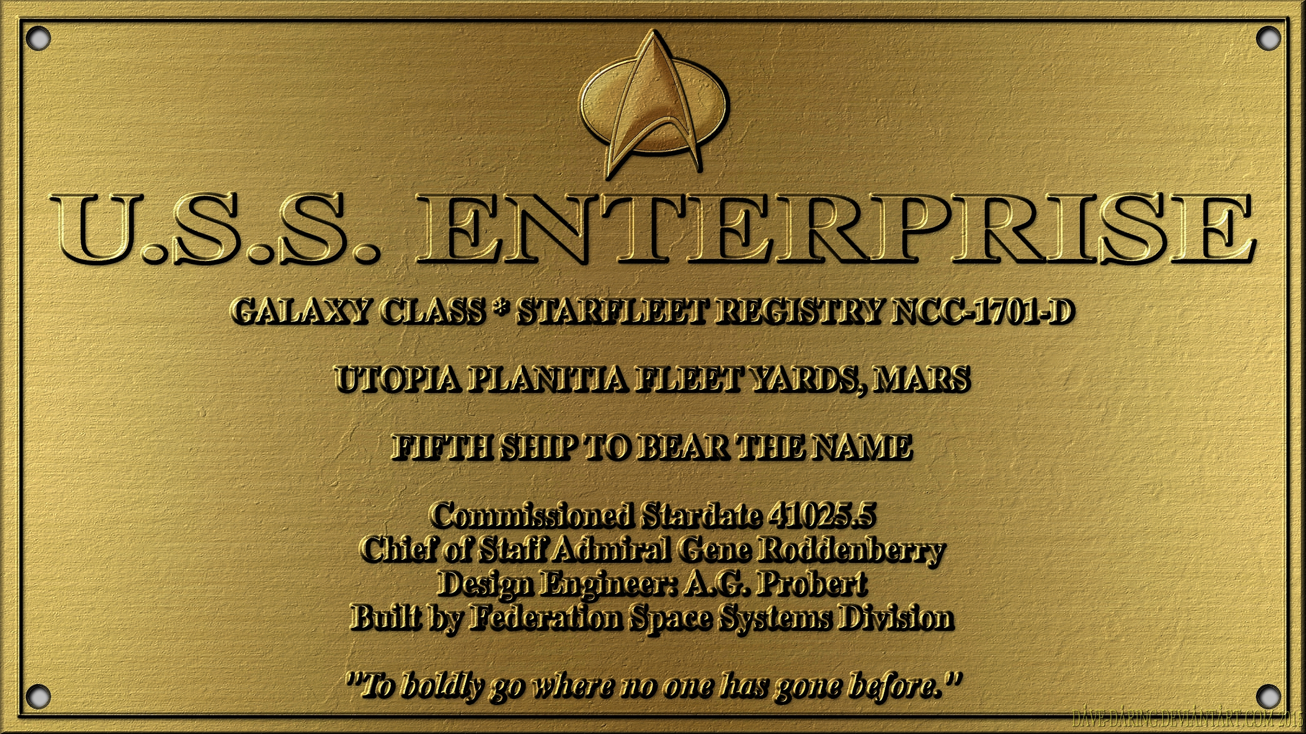 Enterprise D Dedication Plaque