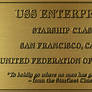 Dedication Plaque USS Enterprise-A