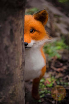 Fox felt sculpture, Fox named Finn