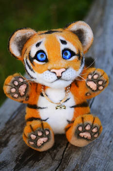 Tiger Needle Felted Charlie