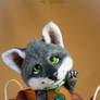 Wolf art doll needle felted