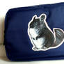 Navy purse with black chinchilla