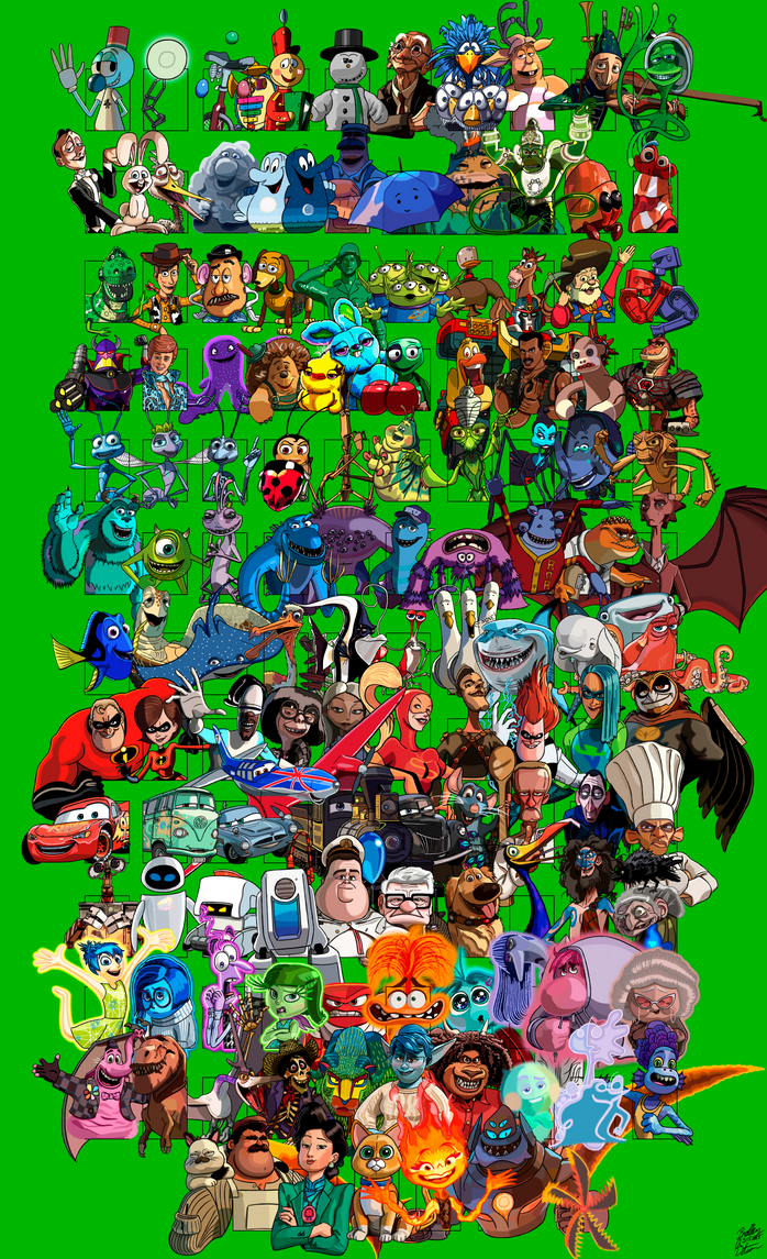Characters Collages Deviantart 4 - 125 Favorite Pixar Characters Collage by TheZoologist on DeviantArt