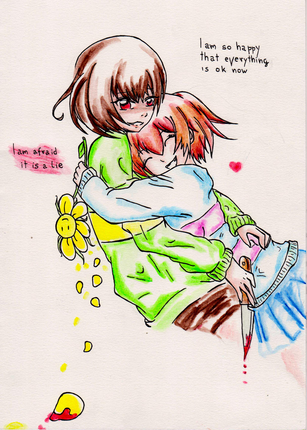 Scared Frisk Chara x frisk I am afraid it is a lie by Shinya69Shi on DeviantArt