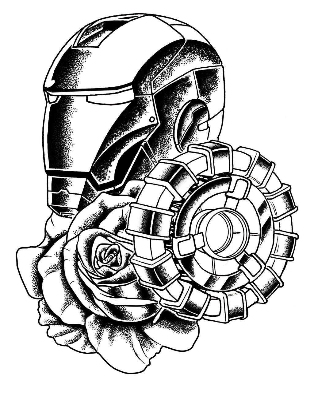 Железный человек тату эскиз
