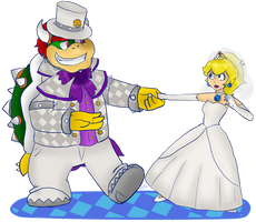 Bowser and Peach Wedding Mario Odyssey