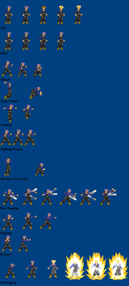 Trunks Spite {HD} Mirai Trunks Sprite Sheet by deviantarter1236 on DeviantArt