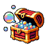 treasure chest with bubbles (outline)