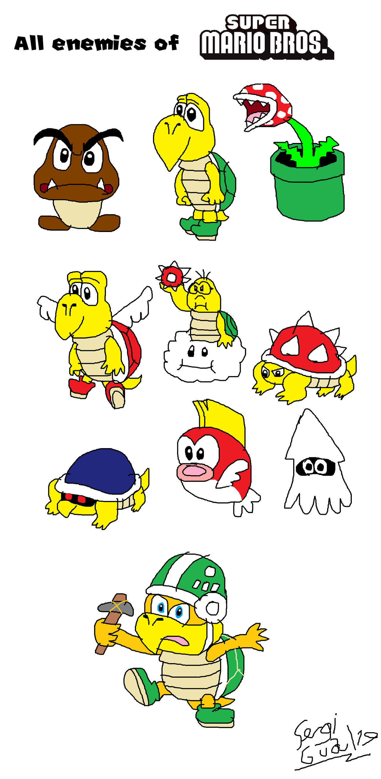 Super Mario Bros. Enemies by sergi1995 on DeviantArt