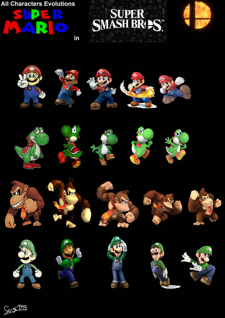 4 Mario Characters Evolutions in Super Smash Bros. by sergi1995 on ...