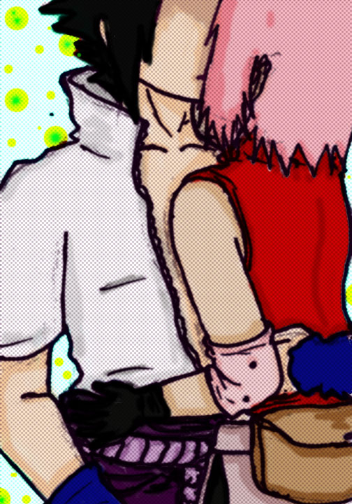 sasusaku - kiss and hug