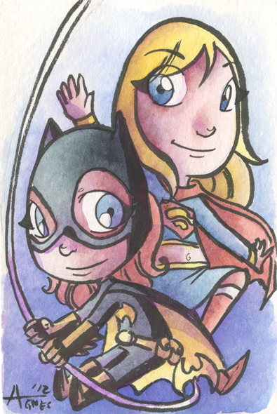 Batgirl and Supergirl