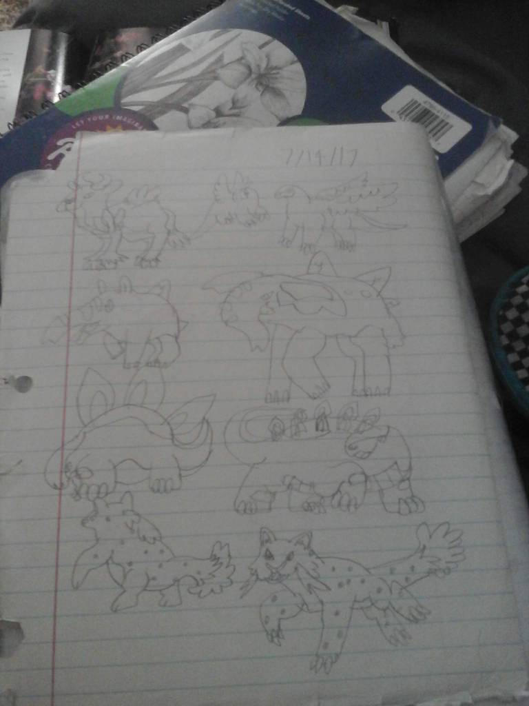 Fakemon Sketches (7/14/17) by RubyBadger223 on DeviantArt