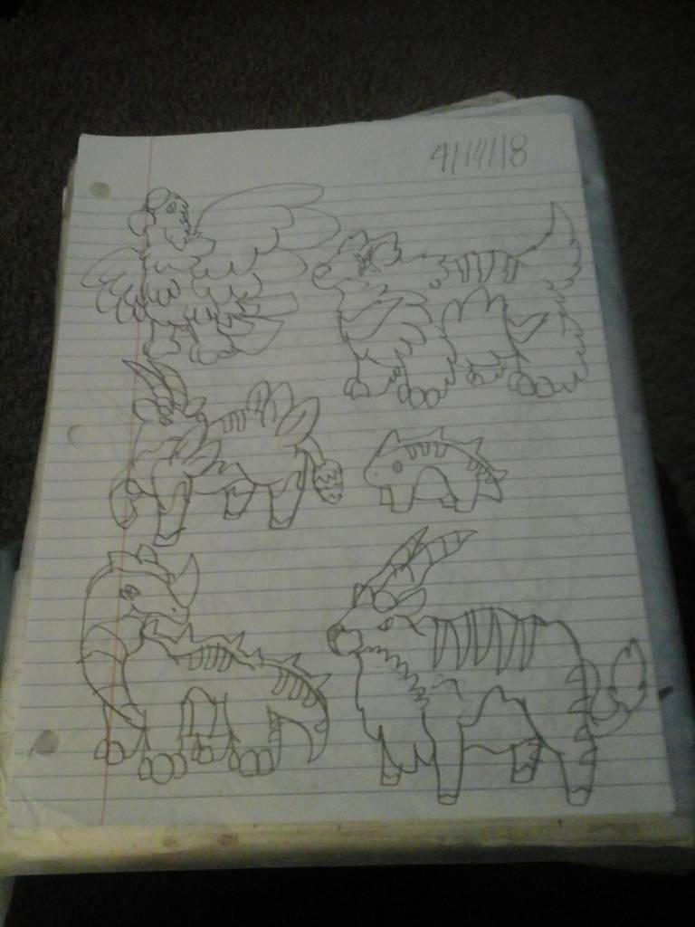 Fakemon Sketches (4/14/18) by RubyBadger223 on DeviantArt