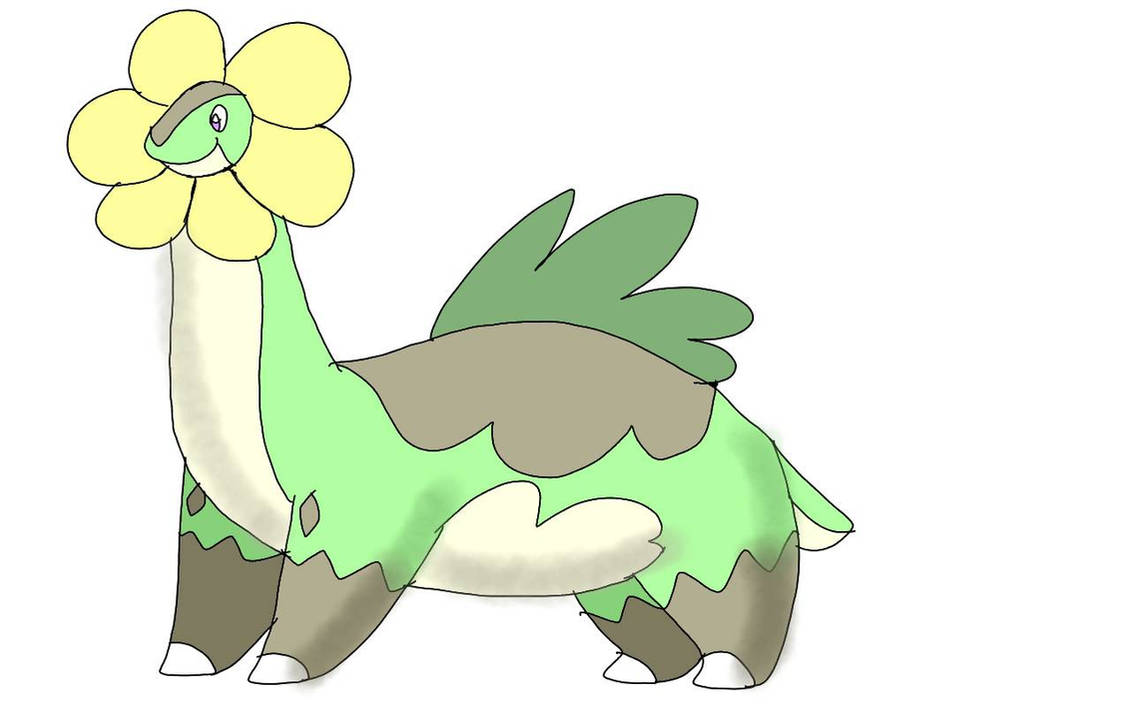 Baby Flower Dino Fakemon (3/28/21) by RubyBadger223 on DeviantArt
