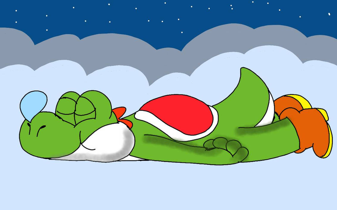 Sleeping Yoshi In The Clouds By RubyBadger223 On DeviantArt sleeping-yoshi-in-the-clouds-by-rubybadger223-on-deviantart